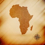 Africa map wooden design background vector illustration