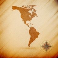 North and South America map wooden design background vector illustration