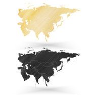 Eurasia map wooden design texture vector illustration