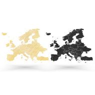 Europe map wooden design texture vector illustration
