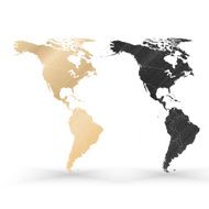 North and South America map wooden design texture vector illustration