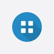 list Flat Blue Simple Icon with long shadow