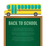 School Bus With Chalkboard Back To Concept Vector Illustr N2