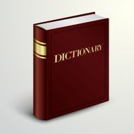 Vector red dictionary book