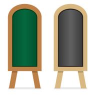 Set Of Blank Chalk Board Isolated On White Vector Illustration