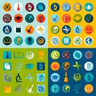 Set of education flat icons N47