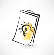 medical record with a bulb grunge icon