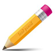 Lead pencil on white background