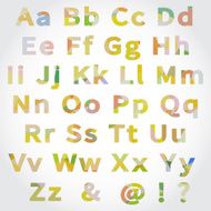 Vector Alphabet Set with geometrical pattern
