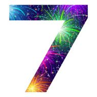 Number of colorful firework seven N2