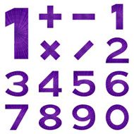 Numbers set violet space