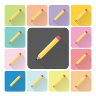 Pencil Icon color set vector illustration