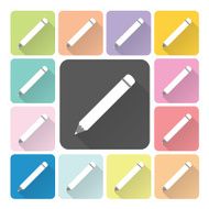 Pencil Icon color set vector illustration N2