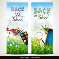 Back to school - vector banners N3