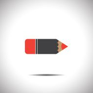 pencil vector icon with flat look and eraser