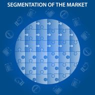 blue sesgmentation puzzle infographic