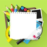 Modern Flat style school background with place for text