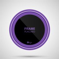 Poster mockup template with purple square frame
