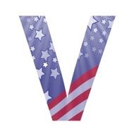 American Flag Letter V N2