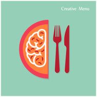 Creative brain Idea concept with fork and knife sign