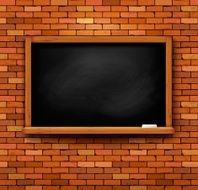 Brick wall with a blackboard Vector