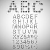 Pixel Font - Alphabets and numerals characters in retro square pixel N4