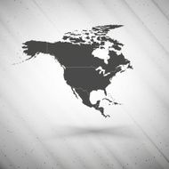 North america map on gray background grunge texture vector illustration