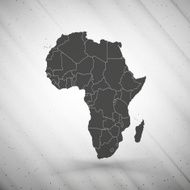 Africa map on gray background grunge texture vector illustration