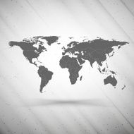 world map on gray background grunge texture vector illustration