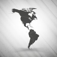 North and South America map on gray background grunge texture