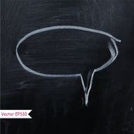 Speech bubble on vector chalk board background