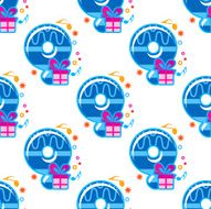 Number 9 childish seamless pattern N2