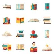 Books Flat Icon Set