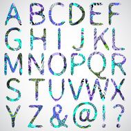 Colorful children alphabet with different cartoon pattern N9