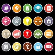 Thinking related icons with long shadow