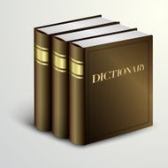 Vector brown dictionary book pile
