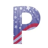 american flag letter P