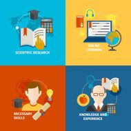 E-learning flat icon set