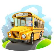 Funny school bus illustration N2