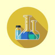 Lab flasks medical equipment icon Vector illustration