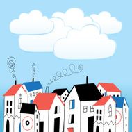 House and bubbles for text
