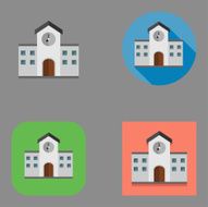 Flat School Building icon