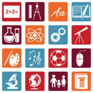 Vector Set of School Subjects Icons N4