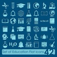 Set of education flat icons N64