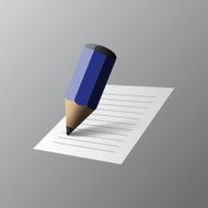 3D Pencil Vector With Document