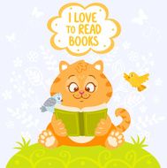 cat with book