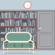 Reading Seat In Front Of A Huge Bookcase