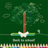 Back to school background or card with pencils N4