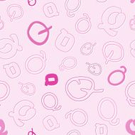 seamless pattern with character Q