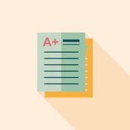 Good grades on exam flat icon with long shadow eps10